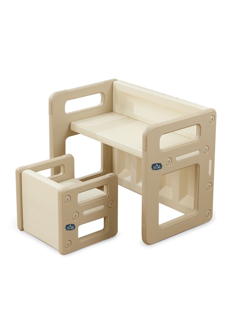 Kids Study Table with Chair - Beige