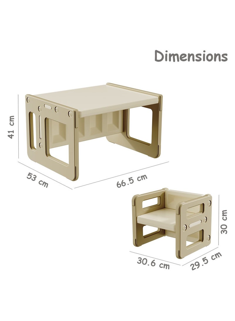 Kids Study Table with Chair - Beige