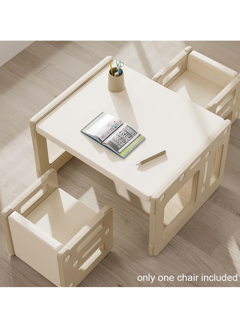 Kids Study Table with Chair - Beige