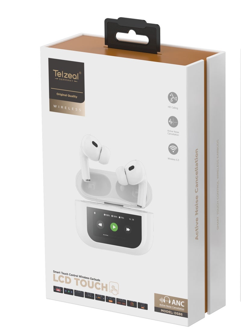 Telzeal Germany DS 86 Bluetooth Wireless Earphone with Touch Display for Android IOS Mobiles and tablets