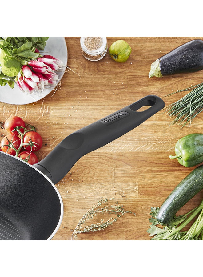 7 Pieces Set Tefal Dark Stone Non-Stick Stewpots 22/24 Cm+Lids Saucepan 16 Cm Frypan 24 Cm Aluminium Black