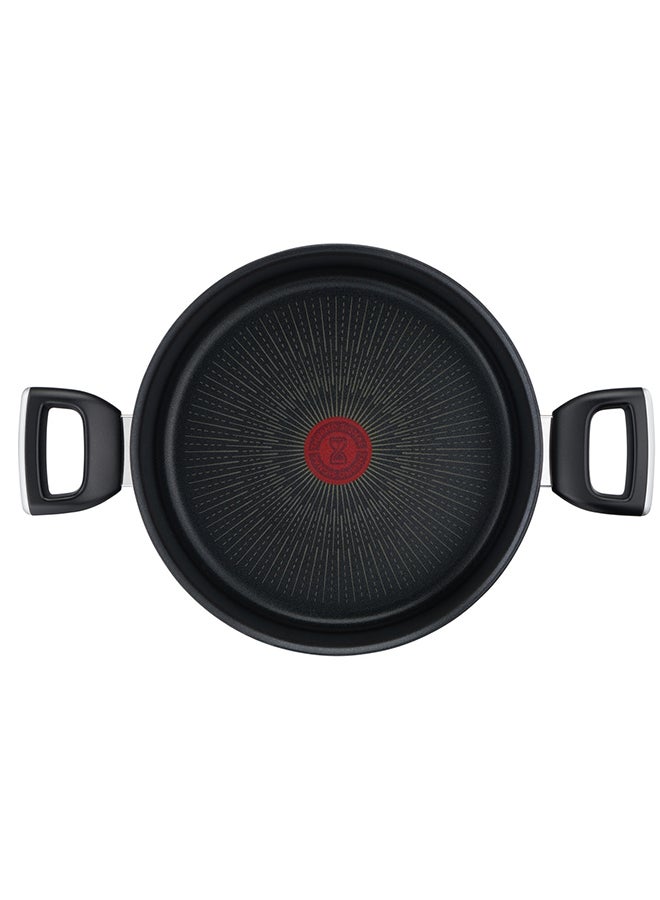 Unlimited All Hobs + Induction, Ultra Resistant Non-Stick Thermo-Signal Stewpot With Glass Lid, 2.9L. Black 20 cmcm