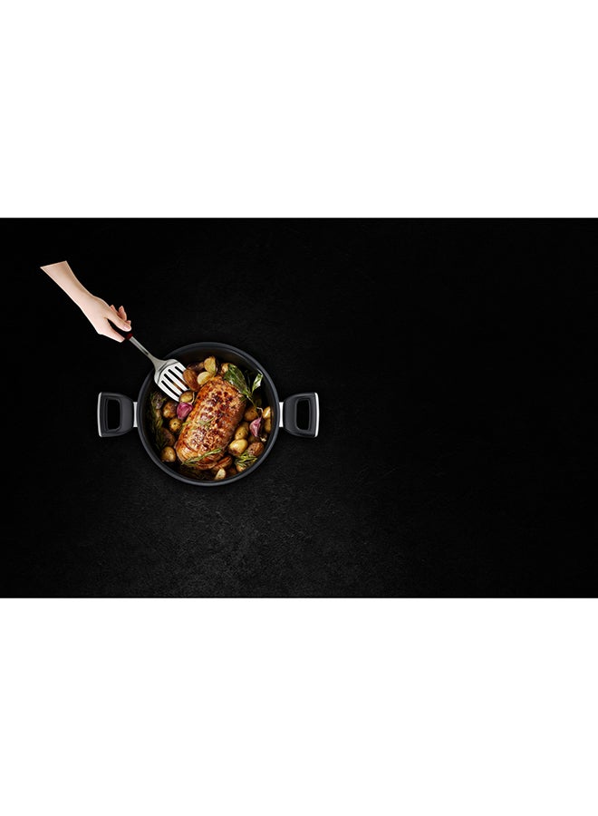 Unlimited All Hobs + Induction, Ultra Resistant Non-Stick Thermo-Signal Stewpot With Glass Lid, 2.9L. Black 20 cmcm