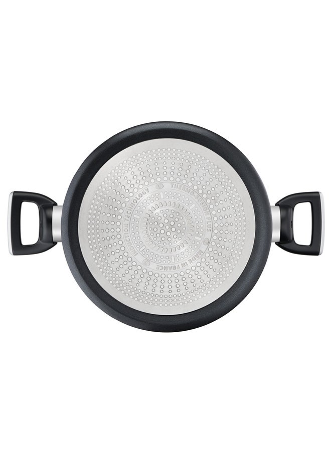 Unlimited All Hobs + Induction, Ultra Resistant Non-Stick Thermo-Signal Stewpot With Glass Lid, 2.9L. Black 20 cmcm