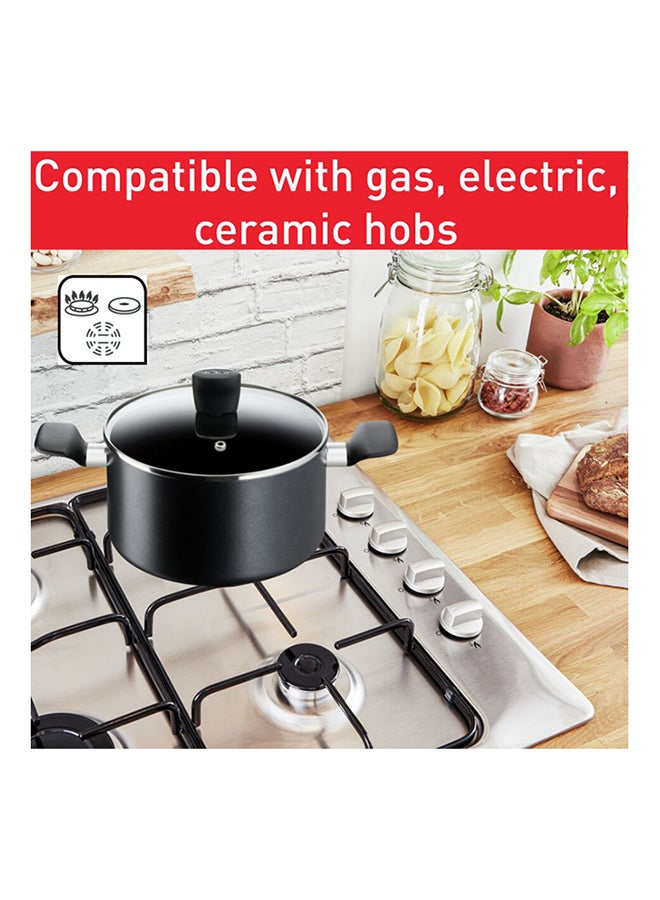 Tefal Super Cook Stewpot With Lid Nonstick Black 24 cm Black