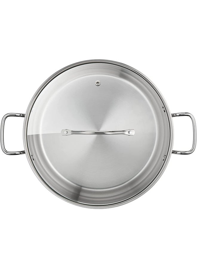 TEFAL Intuition XL stockpot | 26 cm | Premium Stainless steel 18/10 | XL Size | Robust Handles | Glass Lid | Induction Pot | 2 Years Warranty | B8646304 Stainless Steel