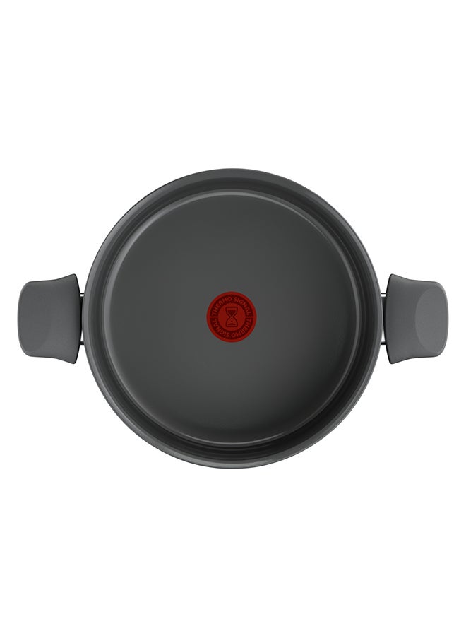 Tefal Renewal Cooking Pot 24 Cm Non-Stick Ceramic Coating Eco-Designed Recycled Healthy Cooking Stewpot Thermo-Signal™ Safe Cookware Made In France All Stovetops Including Induction Grey