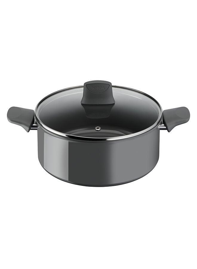 Tefal Renewal Cooking Pot 24 Cm Non-Stick Ceramic Coating Eco-Designed Recycled Healthy Cooking Stewpot Thermo-Signal™ Safe Cookware Made In France All Stovetops Including Induction Grey