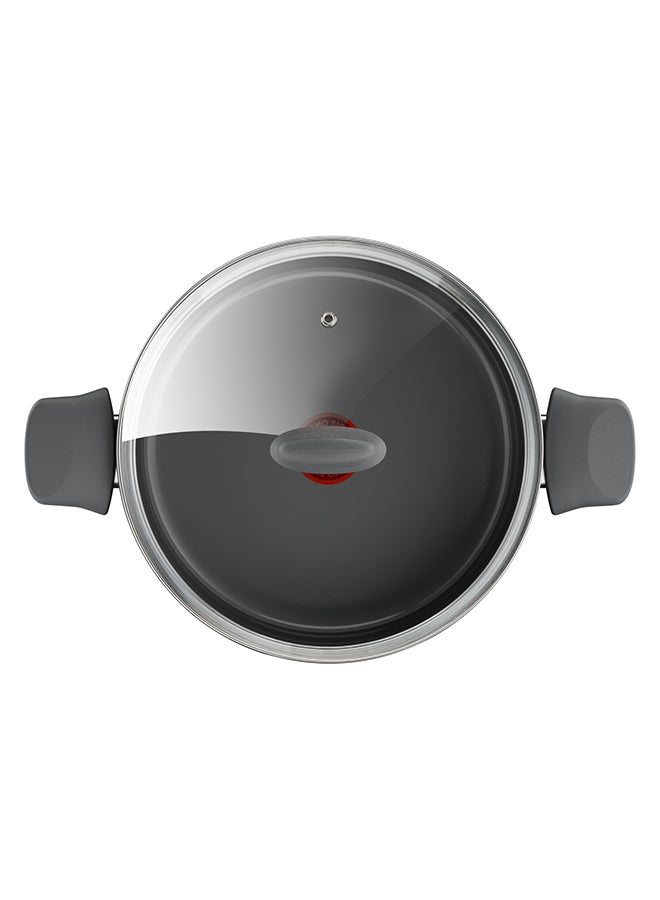 Tefal Renewal Cooking Pot 24 Cm Non-Stick Ceramic Coating Eco-Designed Recycled Healthy Cooking Stewpot Thermo-Signal™ Safe Cookware Made In France All Stovetops Including Induction Grey