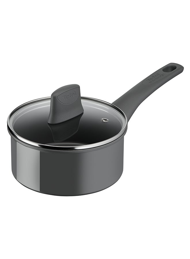 Tefal Renewal Saucepan 16 Cm+Lid Non-Stick Ceramic Coating Eco-Designed Recycled Healthy Cooking Pot Thermo-Signal™ Safe Cookware Made In France All Stovetops Including Induction Grey