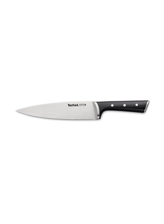TEFAL Ice Force Chef Knife | 20 cm | Kitchen Knife | German Stainless Steel Blade | Long-Lasting Cutting Performance and Sharpness | Dishwasher safe | Black | 2 Years Warranty | K2320214 Black 20cm