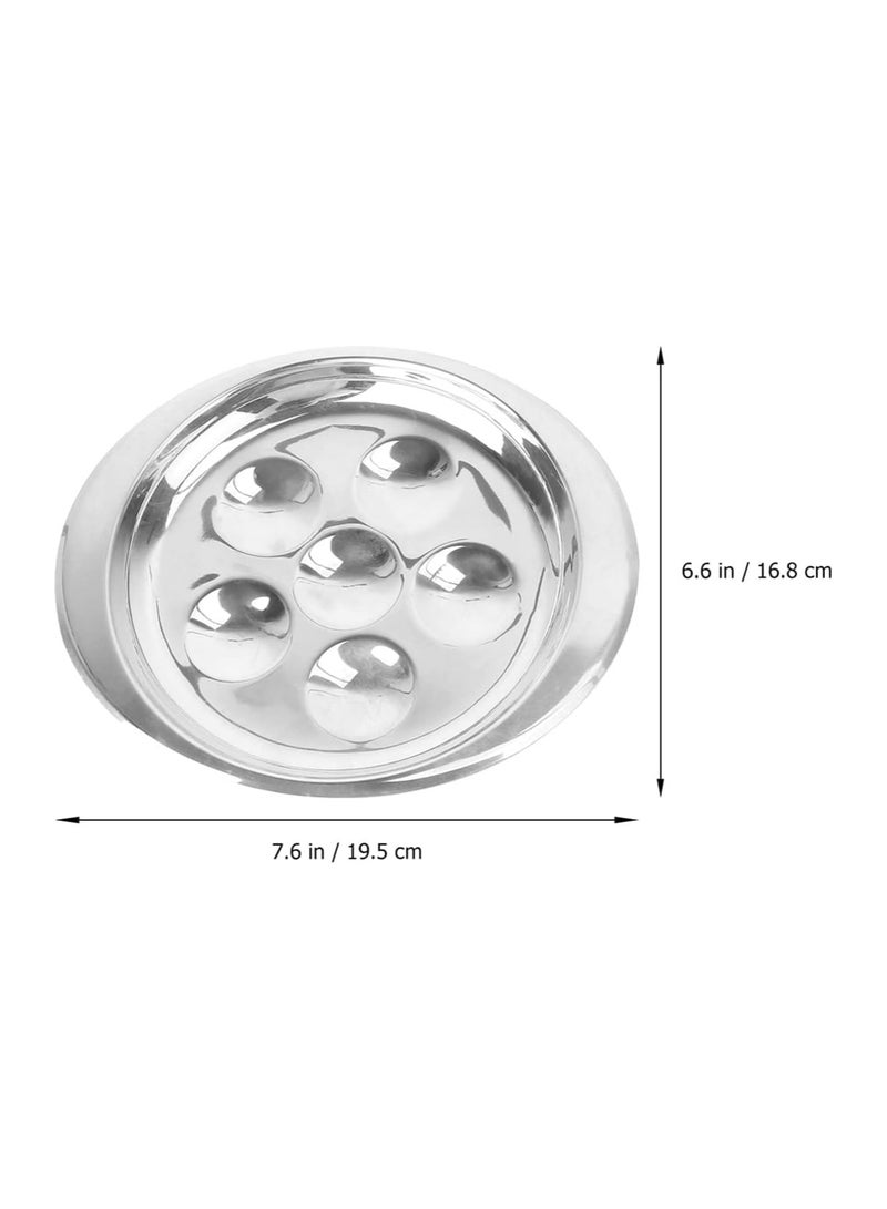 Snail Tong Forks Set, 3 Pcs Stainless Steel Escargot Tableware Metal Snail Tong 6 Compartment Holes Snail Plate Tong Escargot Fork Escargot Plate for Home BBQ Restaurant