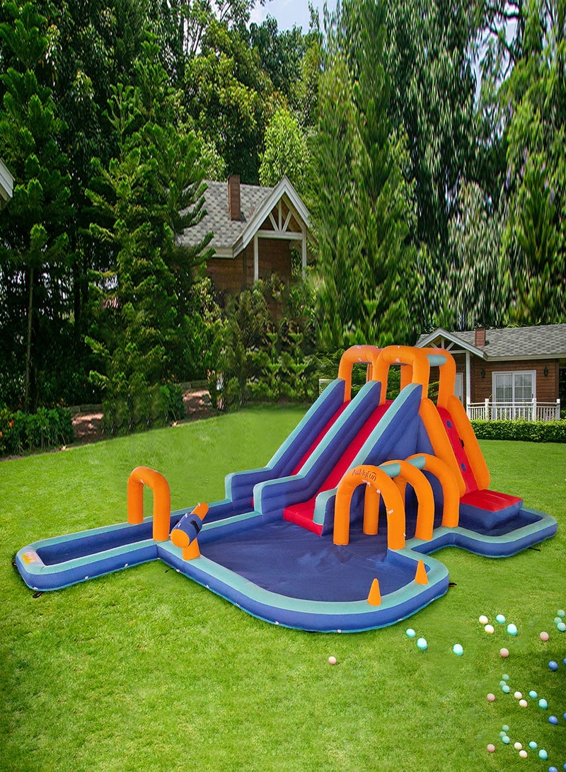 Inflatable Water Slide Kids Waterslide Park Outdoor with Dual Slides for Racing Fun Climbing Blow-up Water Slides