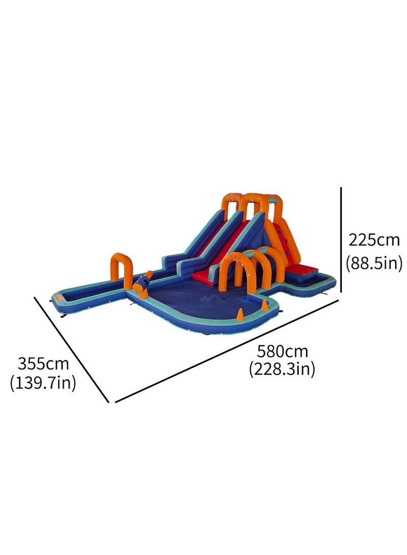 Inflatable Water Slide Kids Waterslide Park Outdoor with Dual Slides for Racing Fun Climbing Blow-up Water Slides