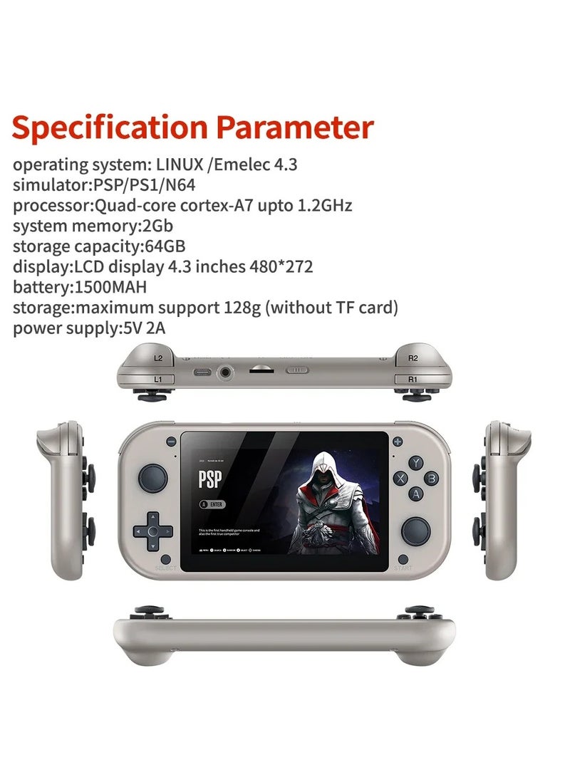 M17 Portable Pocket Video Player 256G 70000+Games 4.3”Screen Supports 25 emulators Linux System 4.3 Game Console Retro