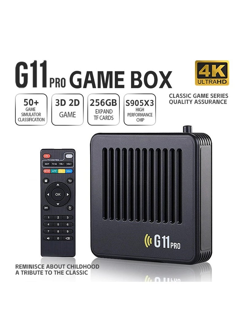 G11 Pro Game Box 4K HD TV Game Stick Video Game Console 128G Built in 40000 Retro Games Portable Game Player Wireless Gamepad