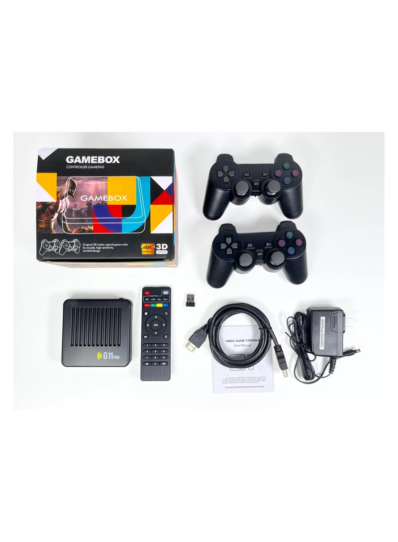 G11 Pro Game Box 4K HD TV Game Stick Video Game Console 128G Built in 40000 Retro Games Portable Game Player Wireless Gamepad