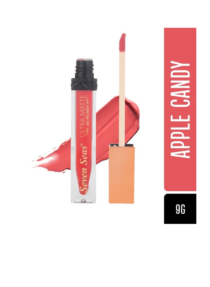 Seven Seas Ultra Smooth Matte Liquid Lipstick Smooth Lip Color Weightless Finish Long Lasting Matte Liquid Lipstick for Women Apple Candy