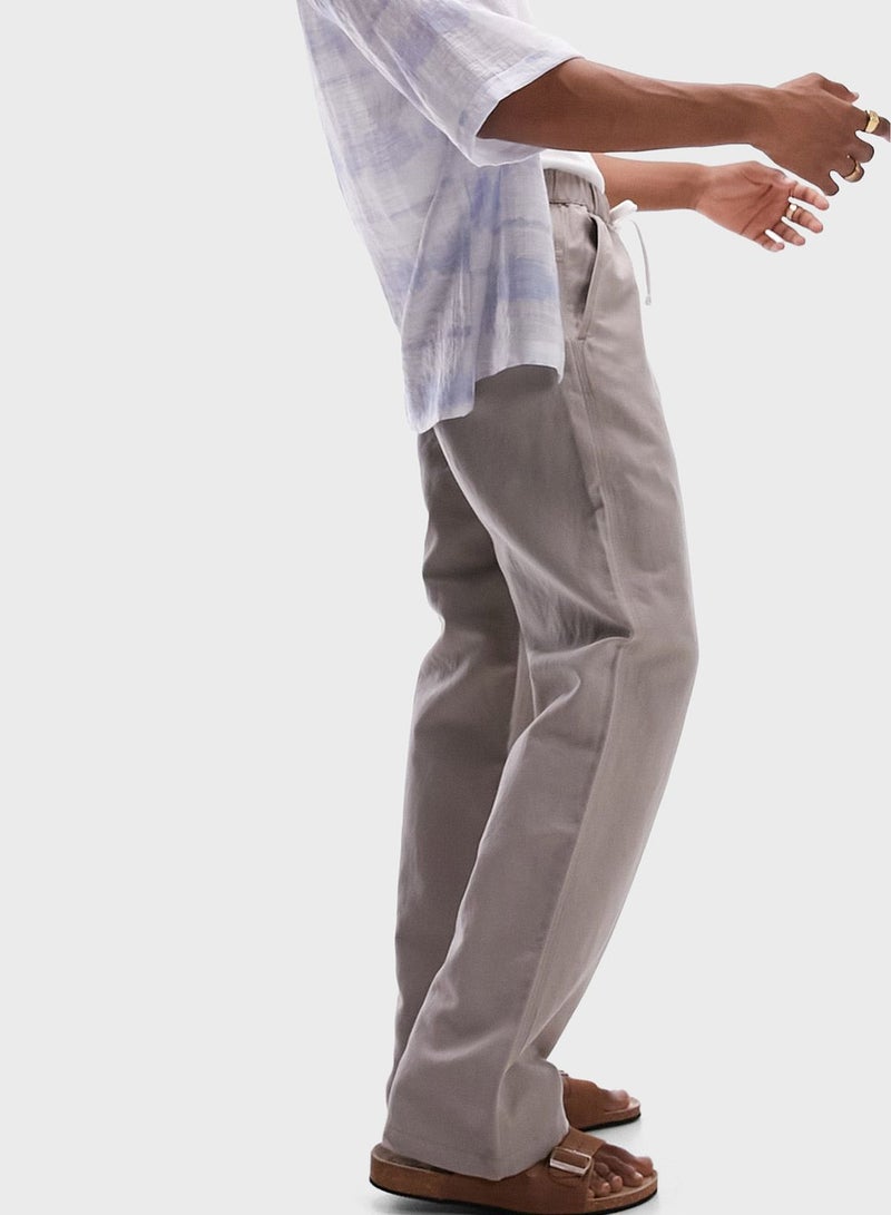 Drawstring Straight Pants