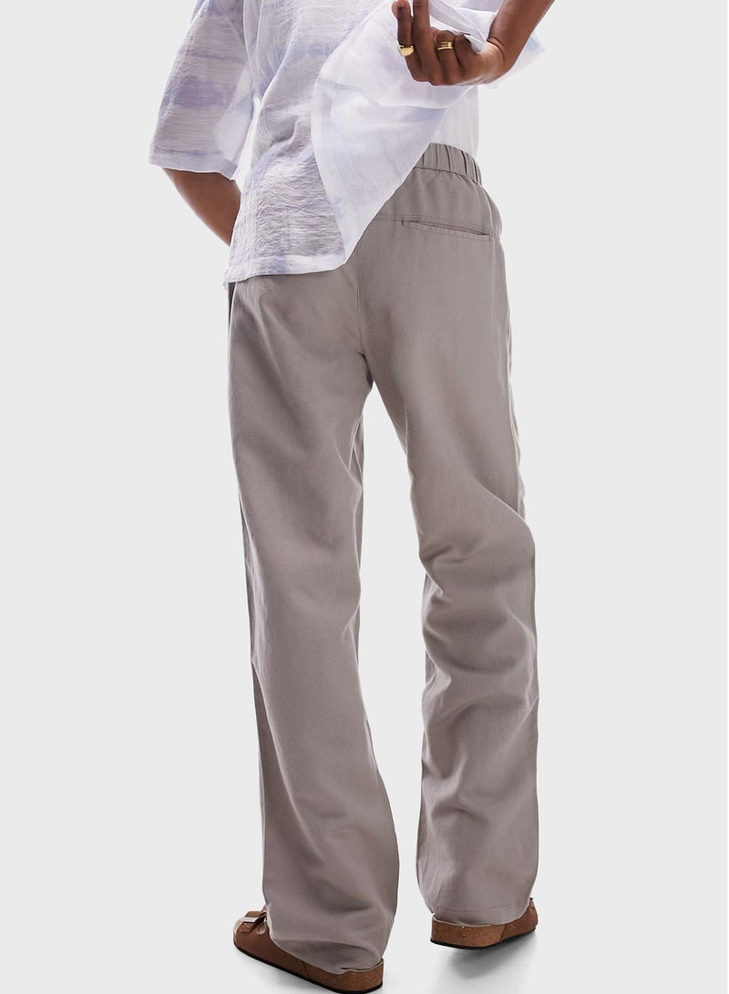 Drawstring Straight Pants