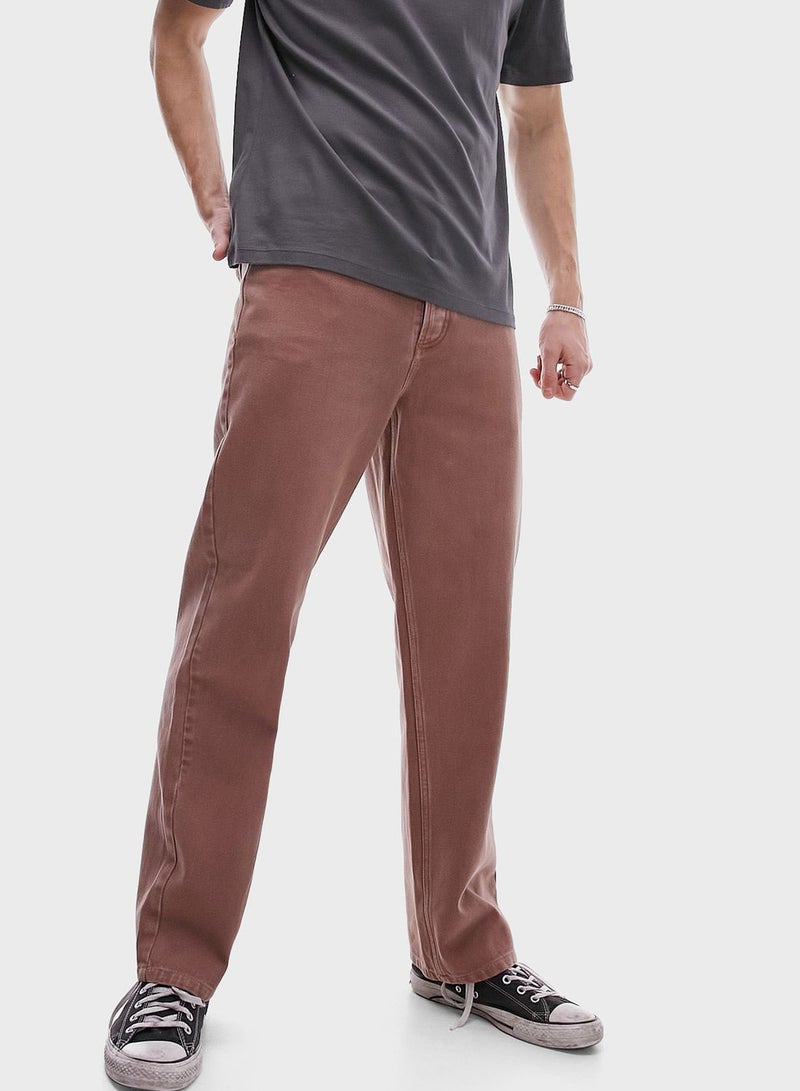 Topman Loose Trousers In Brown