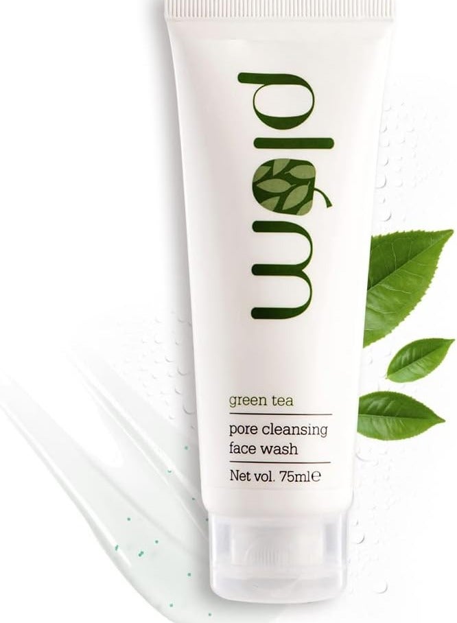 Green Tea Pore Cleansing Face Wash Fights Pimples Removes Excess Oil Unclogs Pores Best Suites Oily Acne-Prone combination Skin Enriched with Green Tea and Glycolic Acid 100% Vegan 75ml