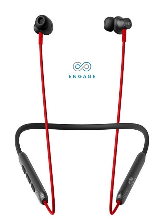 Sound your style with Engage Neck Band E54S Bluetooth Headset Black & Red