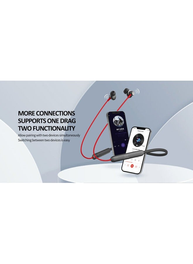 Sound your style with Engage Neck Band E54S Bluetooth Headset Black & Red