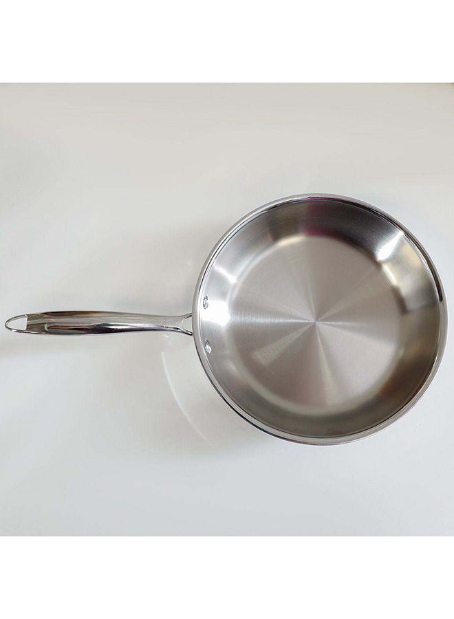 Celina Stainless Steel Frypan 2.5Mm Stainless Steel Non-Sticky Frying Pan For Kitchen W24Xh5Cm - Silver