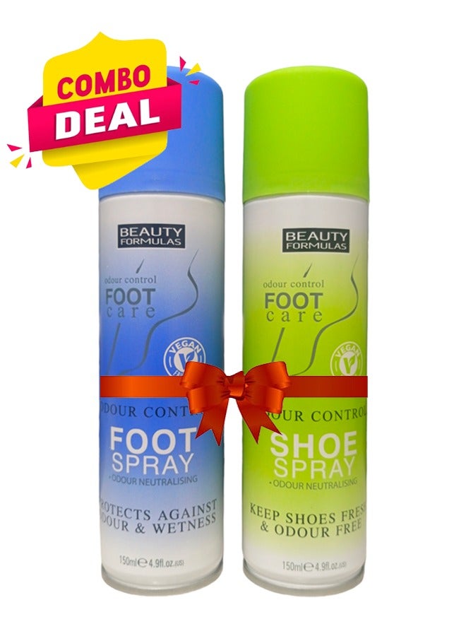 Odour Control Foot & Shoe Spray Combo Pack - Foot Spray 150ml & Shoe Spray 150ml