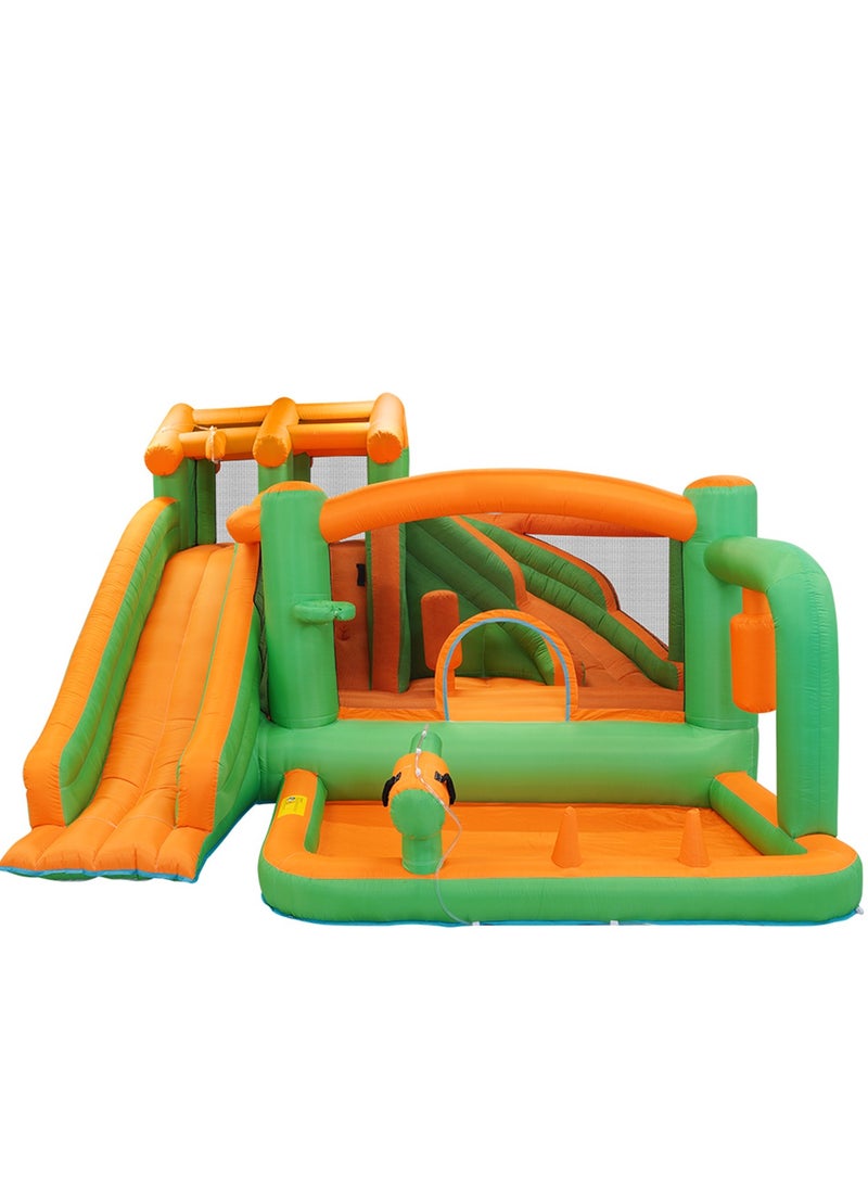 Inflatable Water Slide Kids Waterslide Park Outdoor with Bounce House and Dual Slides for Racing Fun Climbing Blow-up Water Slides