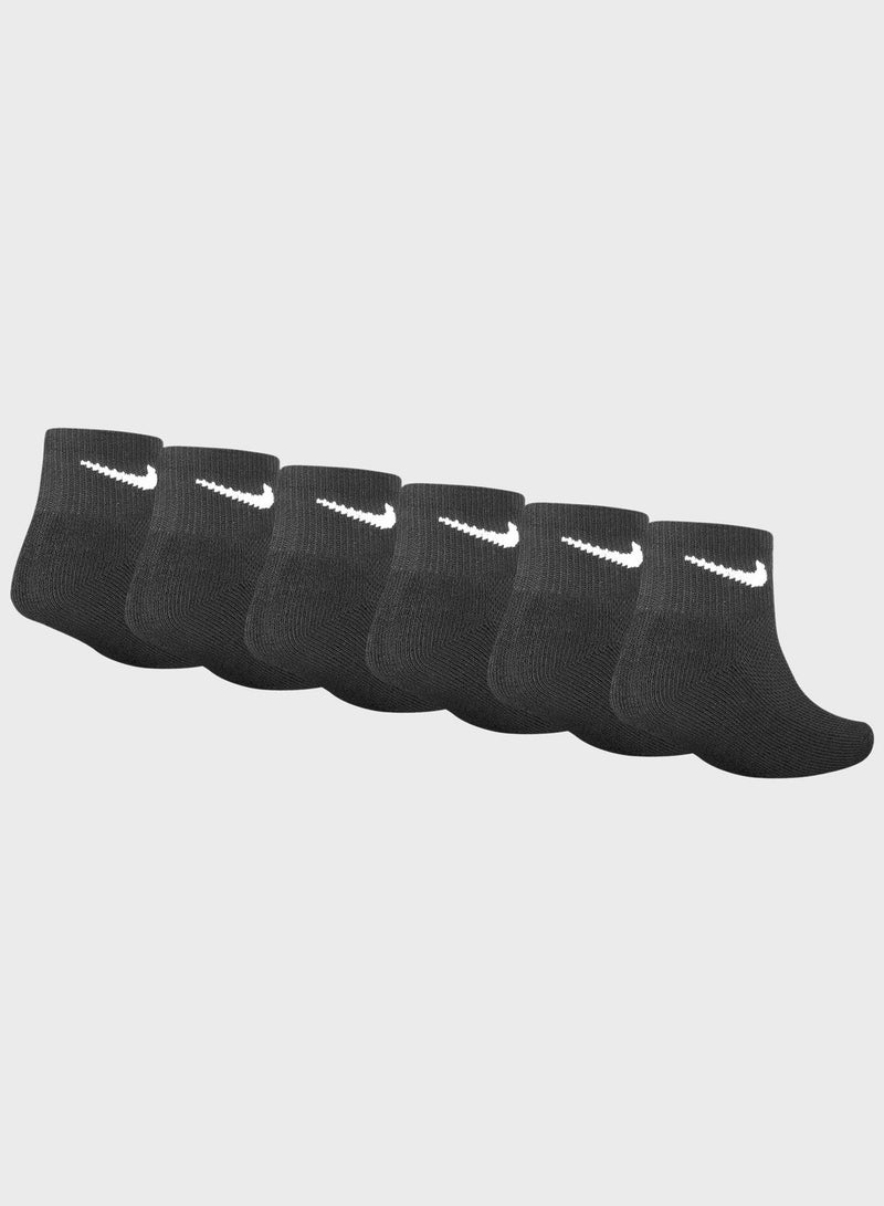 Kids 6 Pack Cushioned Ankle Socks