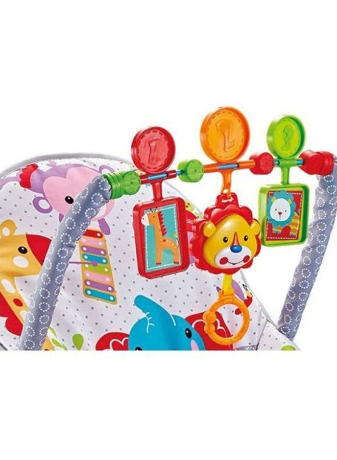 Foldable Baby Rocking Chair With Music Vibration And Hanging Toys