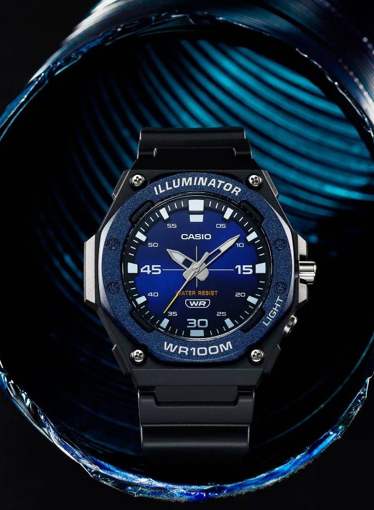 Analog Quartz Blue Dial Resin Band Watch MW-620H-2AVDF