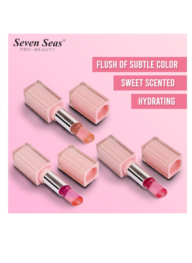 Seven Seas Rouge Gel Lipstick Smooth Texture Glass Finish  Long Lasting Lipstick Women Peach