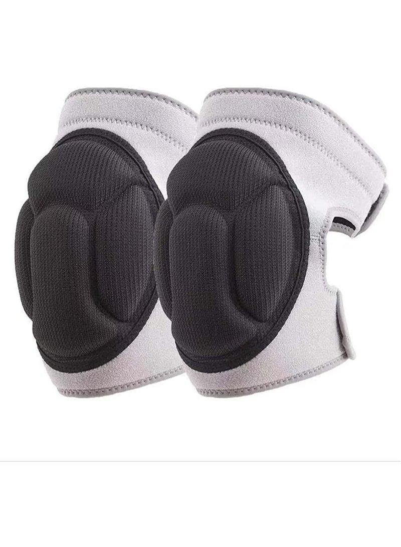 Knee Pad Anti Slip Padded Sponge Knee Brace Grey M (leg circumference 33-40CM)