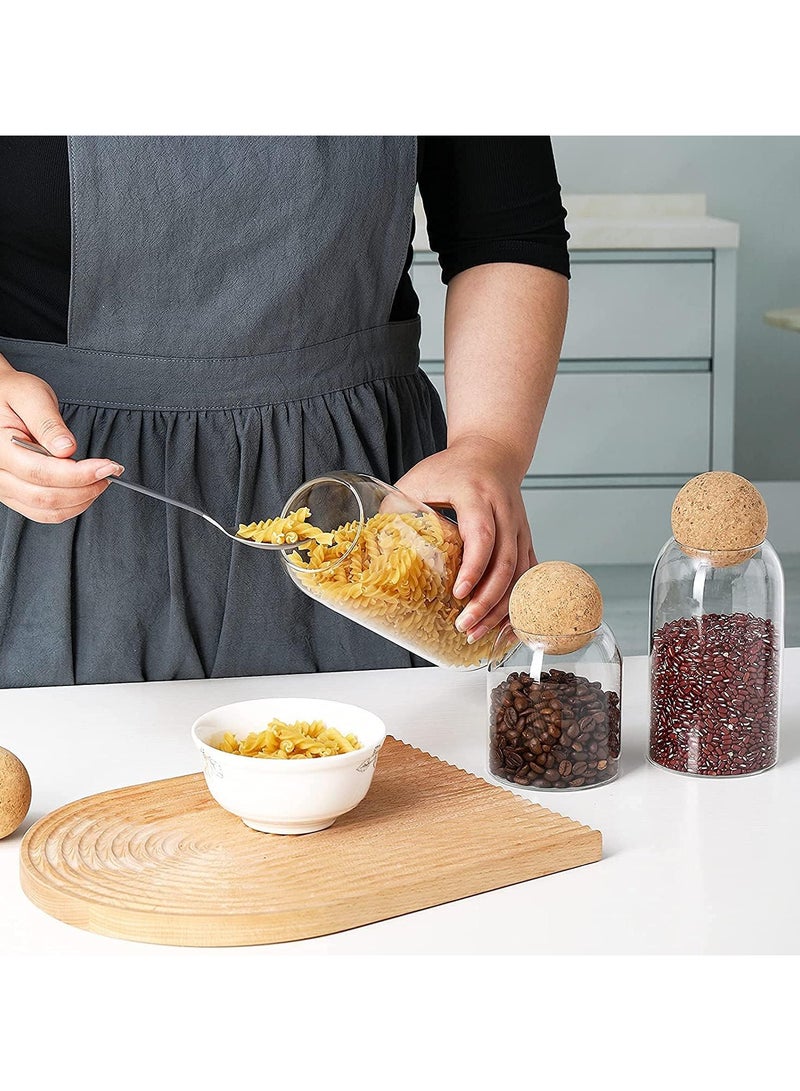 Glass Food Storage Jars with Airtight Seal Ball Cork Lid,Set of 4 Clear Candy Jar,Transparent Sealed Can Food Storage Can Container for Tea Coffee Spice Salt (500ml+800ml+1200ml+1600ml)