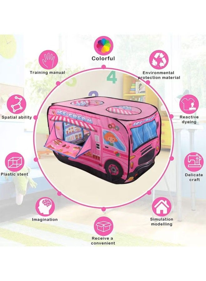 2-4 children playing tent portable ice cream truck pop-up tent indoor and outdoor