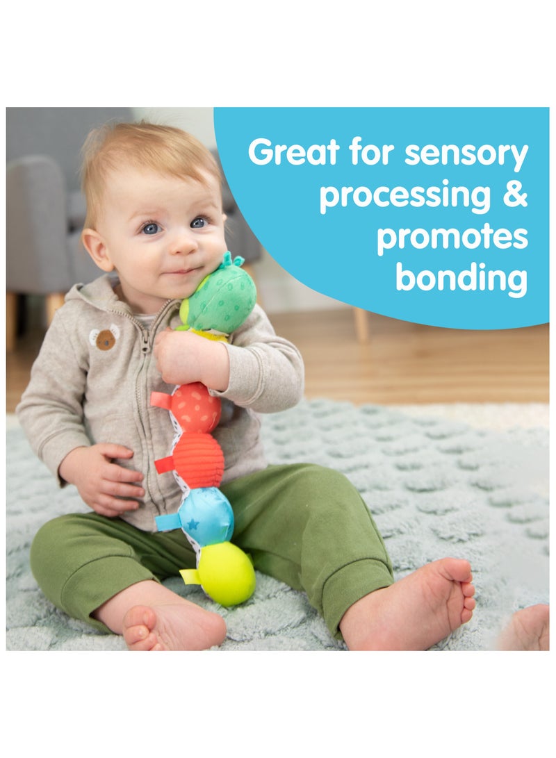 Fidget Caterpillar: Interactive Montessori Sensory Toy for Infant Development - Enhances Motor Skills, Visual and Tactile Engagement, Ideal for Babies 0+ Months, Colorful and Flexible Design