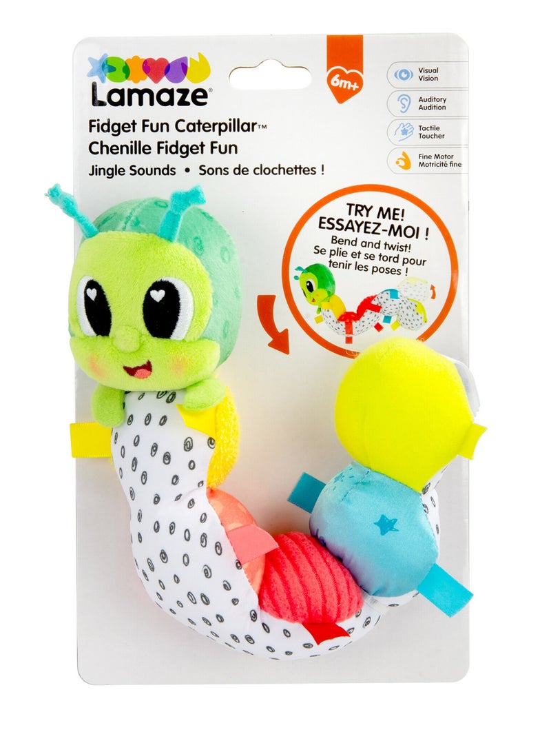 Fidget Caterpillar: Interactive Montessori Sensory Toy for Infant Development - Enhances Motor Skills, Visual and Tactile Engagement, Ideal for Babies 0+ Months, Colorful and Flexible Design