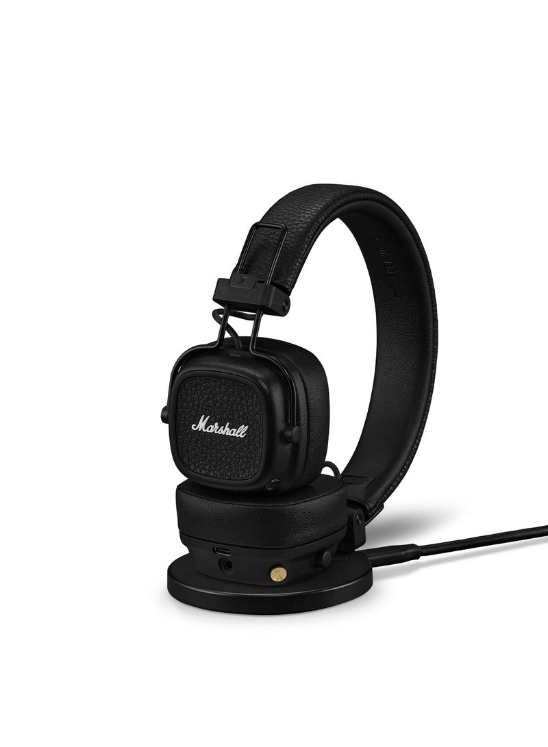 Major V Bluetooth Headphones - Foldable Wireless Headphones Bluetooth With 100+ Hours Of Playtime Black