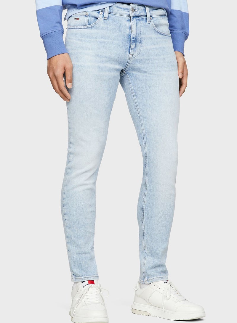 Light Wash Slim Fit Jeans