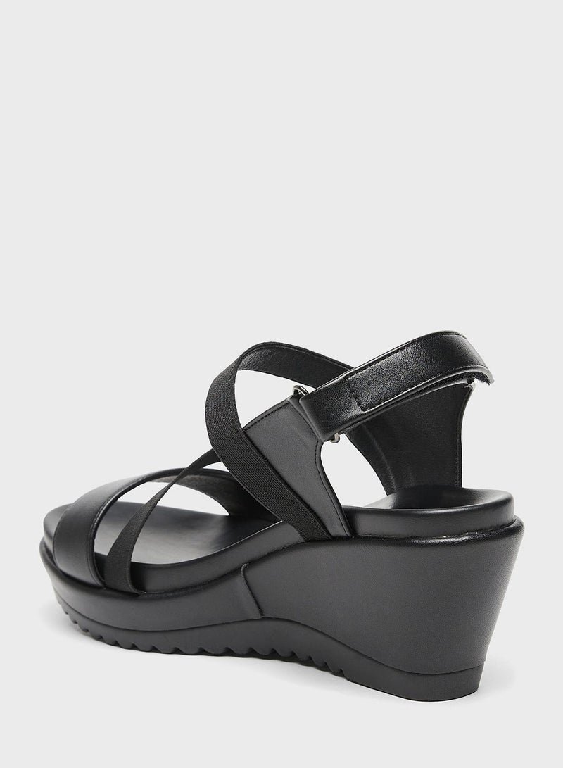 Multi  Strap Wedge Sandals