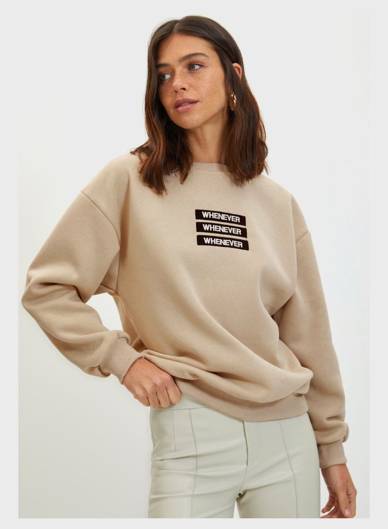 Crew Neck Graphic Sweatshirt