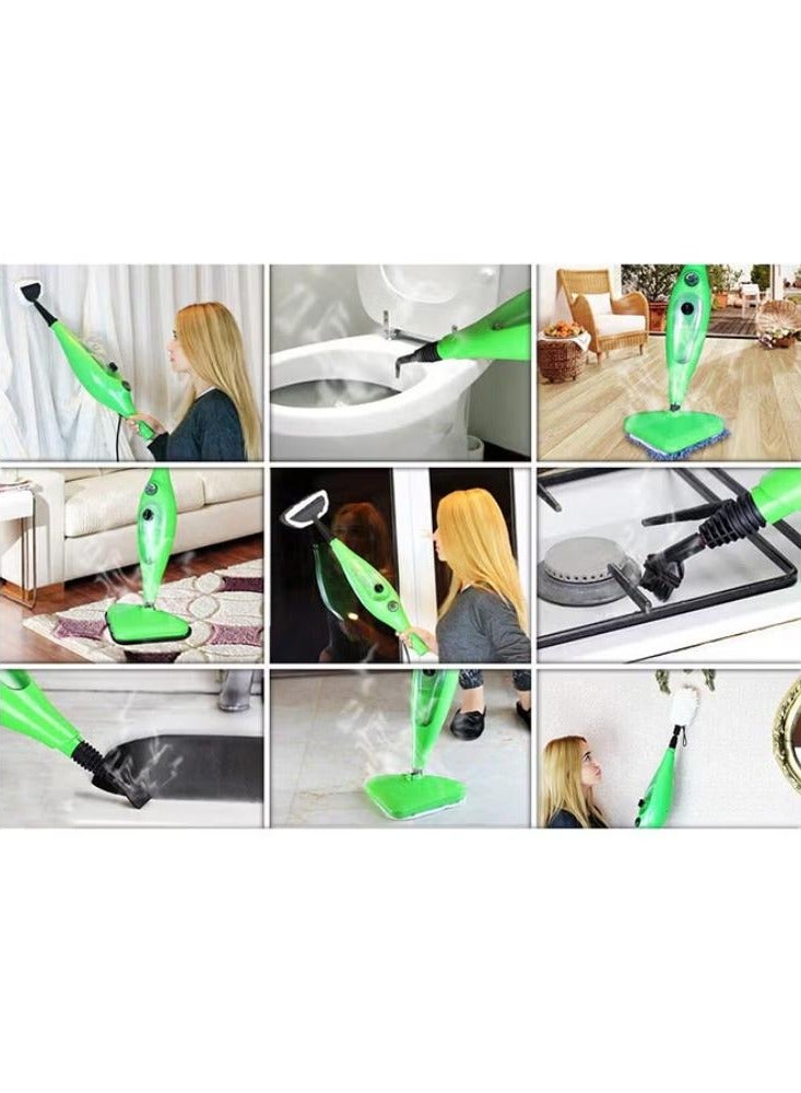 5-In-1 Portable Steam Mop Cleaner Set 0.38L x5 Green/Black/White