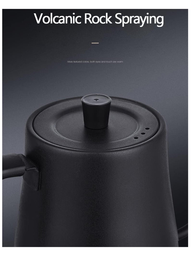 Electric Kettle - 304 Stainless Steel Coffee and Tea Pot, Automatic Temperature Control and Constant Temperature, Quick Heating, Matte Black, 0.9 L 1000 W