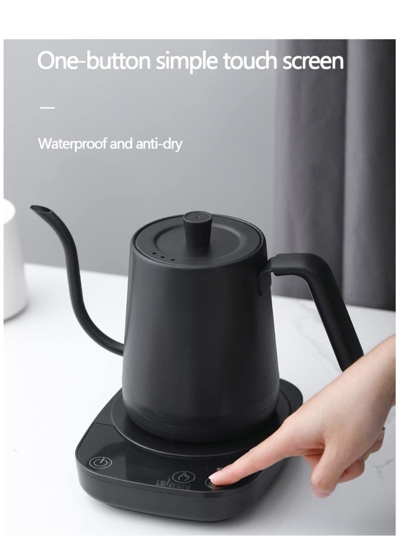 Electric Kettle - 304 Stainless Steel Coffee and Tea Pot, Automatic Temperature Control and Constant Temperature, Quick Heating, Matte Black, 0.9 L 1000 W