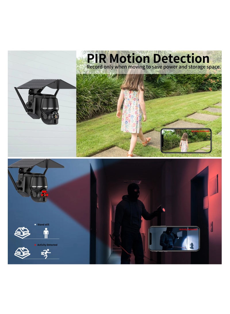 6W Solar 4G/ Wifi CCTV Video Wireless Camera 4x Digital Zoom Motion Detection IP Camera Two-Way Audio Color Night Vision