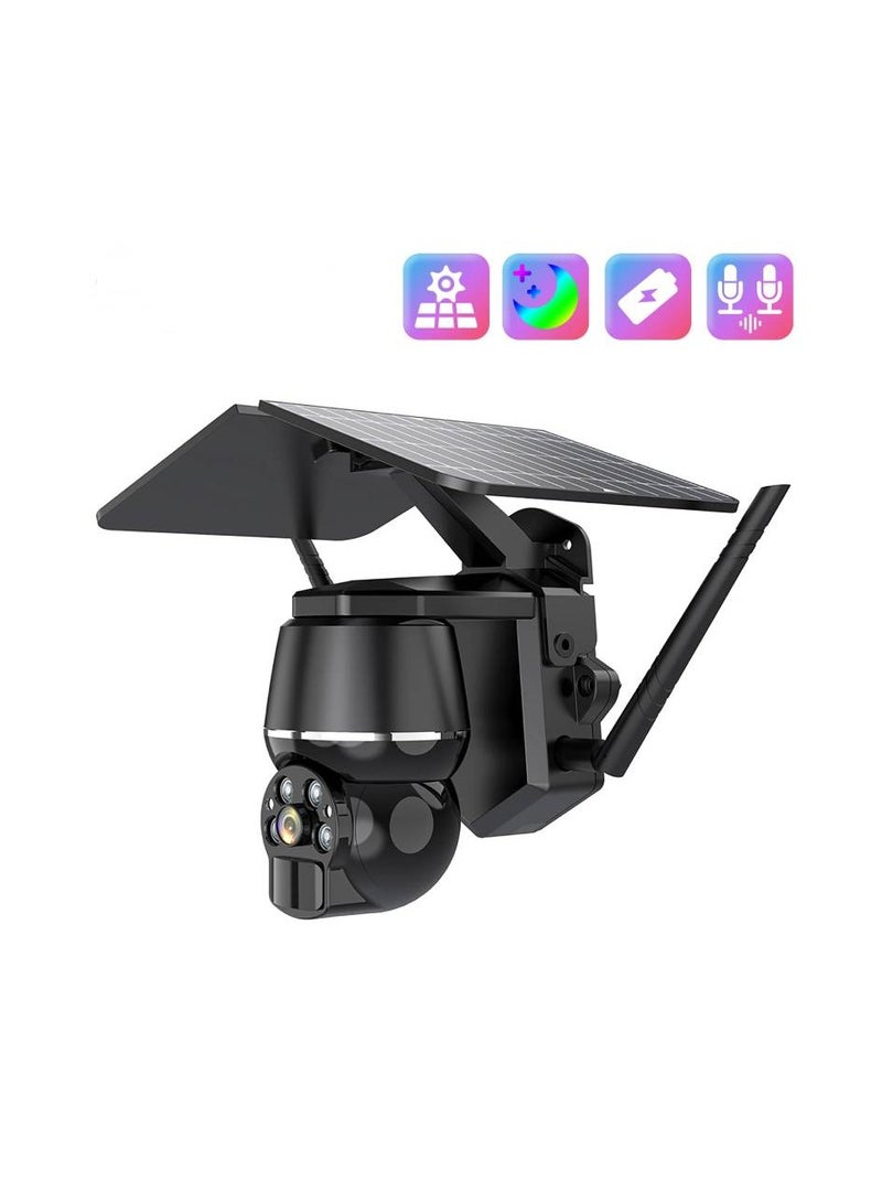6W Solar 4G/ Wifi CCTV Video Wireless Camera 4x Digital Zoom Motion Detection IP Camera Two-Way Audio Color Night Vision