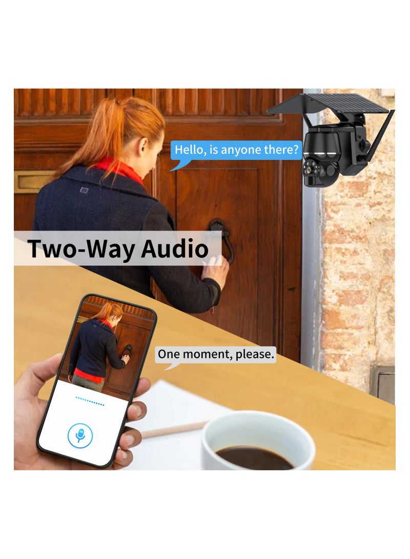 6W Solar 4G/ Wifi CCTV Video Wireless Camera 4x Digital Zoom Motion Detection IP Camera Two-Way Audio Color Night Vision